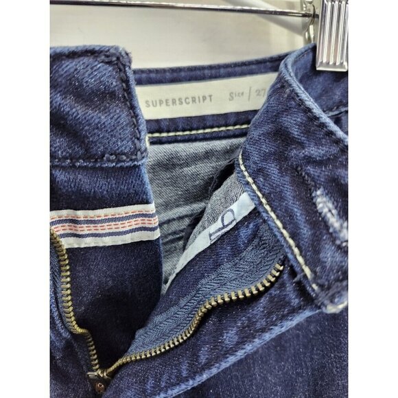 Pilcro & Letterpress Superscript Hi Rise Flare Leg Dark Wash Denim Jean 27 - Picture 7 of 13